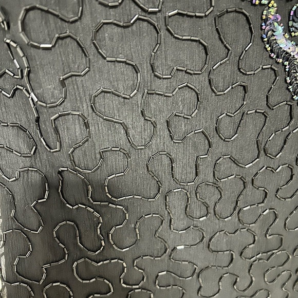 Vtg Melanie Lyne Beaded Dress Women's Large Black/Purple Formal Party READ - Picture 8 of 16